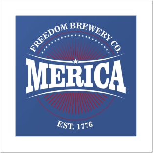 Merica Freedom Brewery Posters and Art